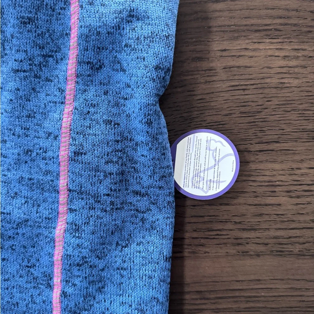 BRAND NEW 2XL Blue Dog Sweater with Reflective Pink Accents